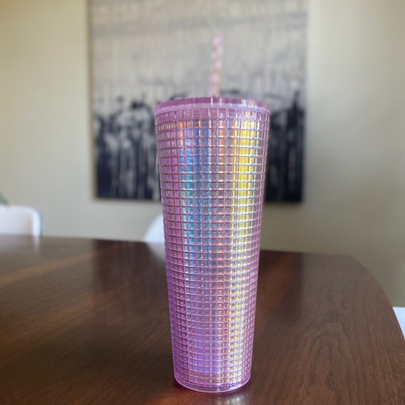 Starbucks Xmas Iridescent Pink Disco Grid Tumbler - Picture 5 of 5